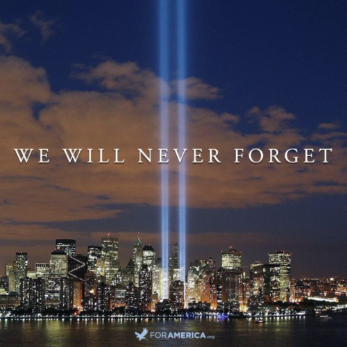 We Will Never Forget poster of the annual Tribute in Lights