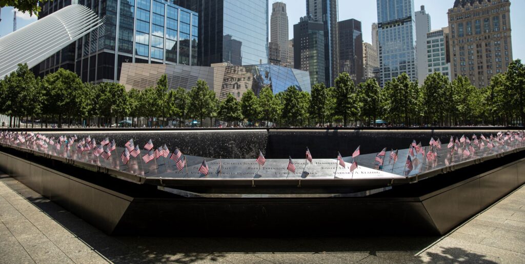 Official photo of the 9/11 Memorial from the Memorial & Museum web site.