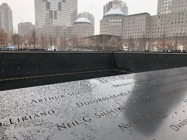 Photo my son took at the 9/11 Memorial while visiting New York